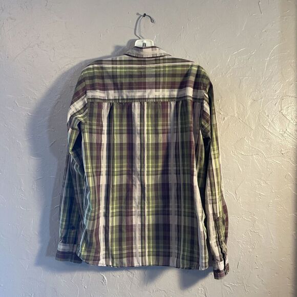 Prana Women's Medium Striped Long Sleeved Button Down Shirt - Picture 2 of 7